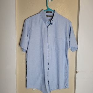 Clay Brooke Mens Shirt Wrinkle Free Blue Size 16